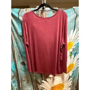 Ashley Stewart Burgundy Long Sleeve Tunic Top – Size 22/24